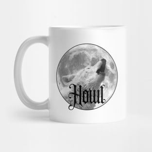 Howl, Moon With Wolf Howling Mug